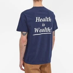 Sporty & Rich Health Is Wealth Tee -Jamiesons Shop 01 02 2022 GH SR HLTHWLTHT NVWH 8 1