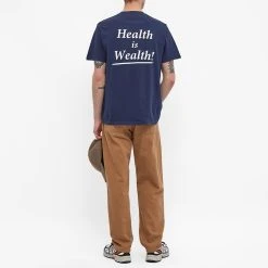Sporty & Rich Health Is Wealth Tee -Jamiesons Shop 01 02 2022 GH SR HLTHWLTHT NVWH m9 1