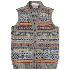 Jamiesons Of Shetland Jamieson's Of Shetland Fair Isle Button Through Vest