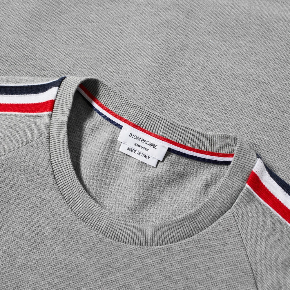 Thom Browne Raglan Grosgrain Striped Tee 2 Thom Browne Raglan Grosgrain Striped Tee - Image 2