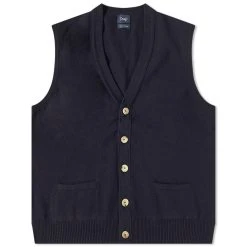 Drake's Lambswool Vest Cardigan