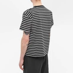 Uniform Experiment Embroidery Logo Stripe Tee -Jamiesons Shop 11 05 2022 JD UE 220039 BKW 8 1