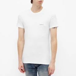 Versace Stretch Cotton Logo Tee - 2 Pack -Jamiesons Shop 29 01 2021 SI AU04023 AC00058 A2A4 9 1